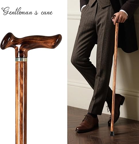 Miniatura 6 de GUYUE - Bastones de madera hechos a mano para hombre y mujer, diseño ergonómico, madera maciza natural de lujo, bastones de caballero, regalo ideal