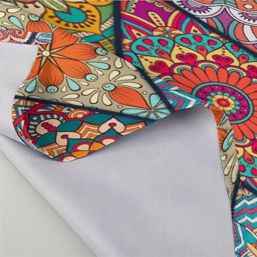 Miniatura 4 de Juego de 6 servilletas de tela con diseño de mandala bohemio de 20 x 20 pulgadas, patrón étnico, lavables, reutilizables, para cocina, decoración de