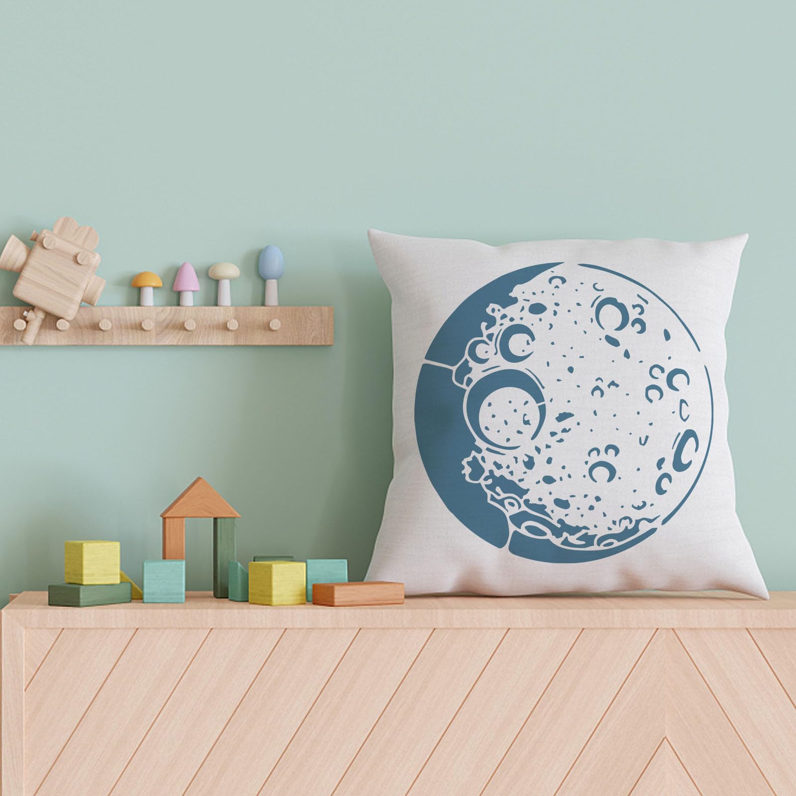 Moon Surface Stencil 11.8x11.8 Inch - Reusable Painting Template With Brush