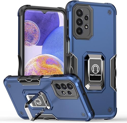 Amosry - Funda compatible con Samsung Galaxy A23 5G, resistente, resistente a los golpes, antideslizante, soporte de anillo, con magnético, para