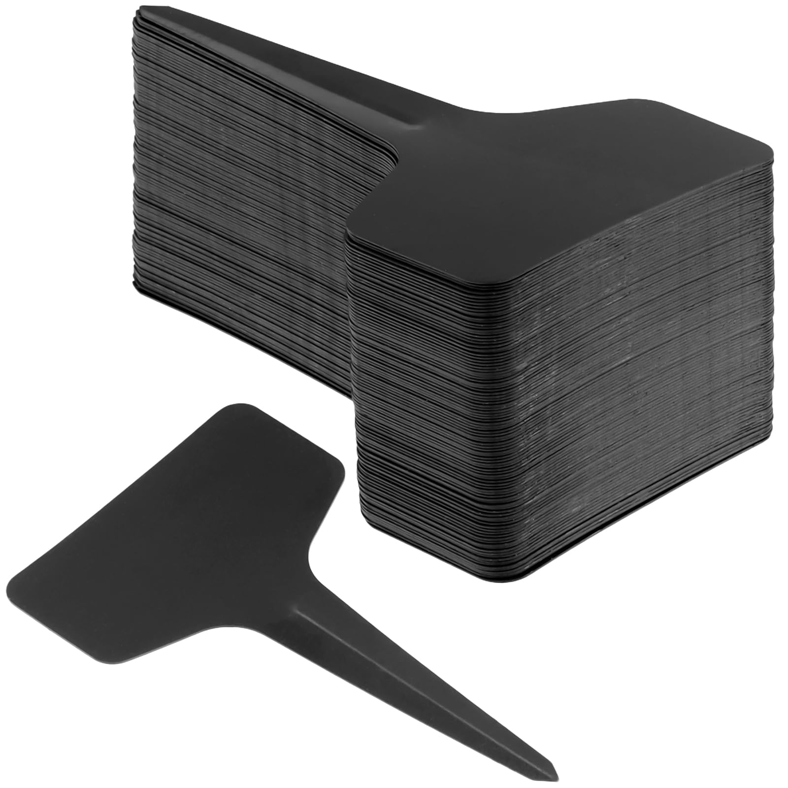 KOHAND 300 PCS 10 x 6 x 3 cm Black Plant Labels, Plastic Plant Labels, T Plant Tags for Potted Plants Herbs, Flowers, Vegetables