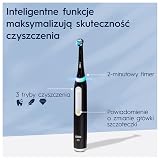 Oral-B iO 3 Black Szczoteczka elektryczna, 3 końcówki do szczoteczek elektrycznych, stworzona w technologii Braun