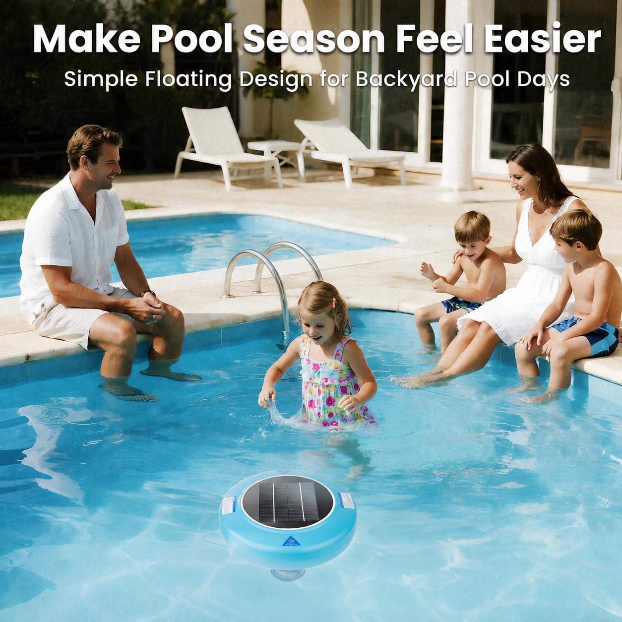 Appareil solaire d'entretien de l'eau de piscine pour piscines hors sol et