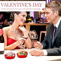 Vista 5 de Zopeal 16 platos de cerámica en forma de corazón para el día de San Valentín, platos de cerámica con salsa de amor rojo, plato lateral multiusos