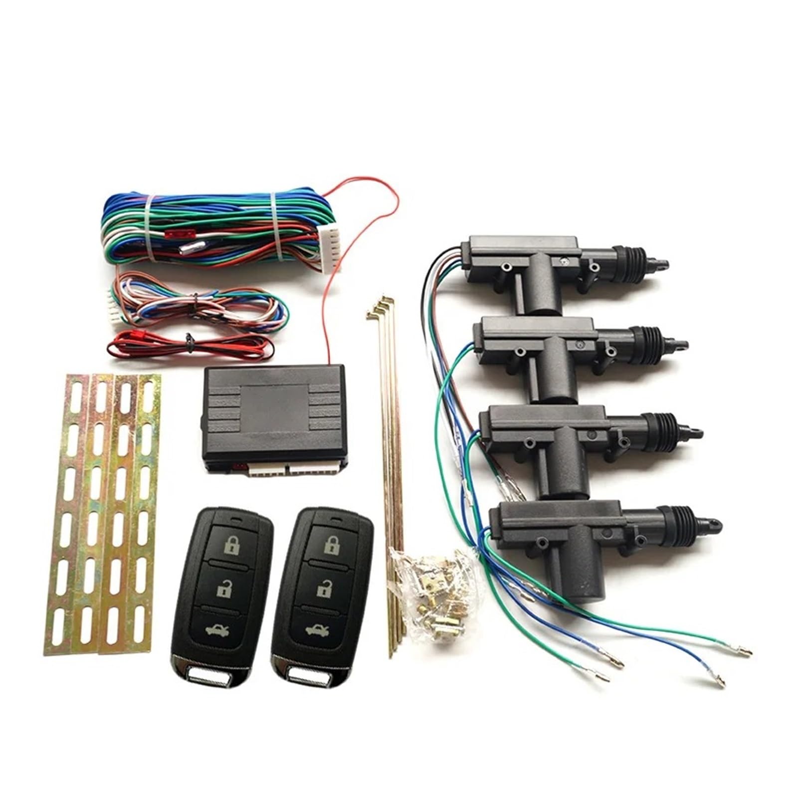 Qifanb One Color Car Door Lock Universal Central Lock With Motor System Car Alarm Remote Control Auto Door Locking Centralized Device Anti-Theft Keyless Entry(B)