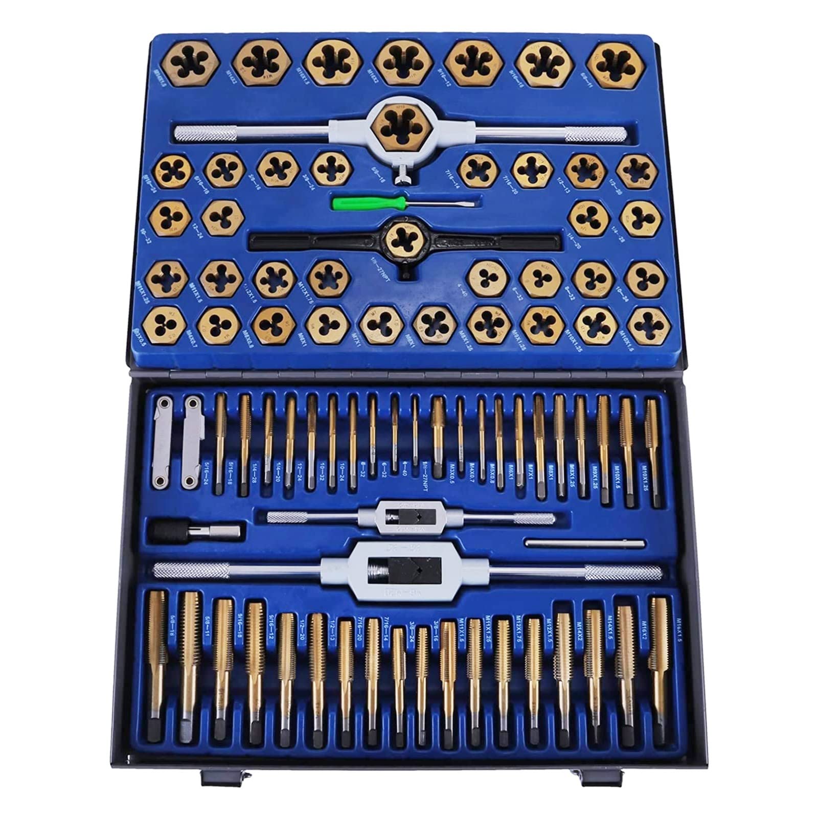 86pc Tap and Die Combination Set Tungsten Steel Titanium SAE and Metric Tools