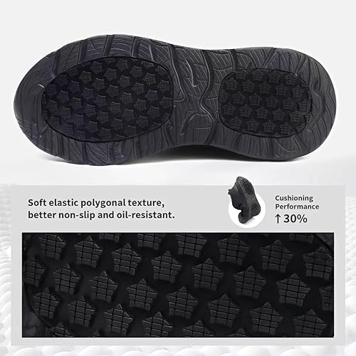 Miniatura 4 de Zapatos de trabajo antideslizantes para hombre, zapatos de chef cómodos, transpirables, resistentes al aceite, antideslizantes, para cocina,