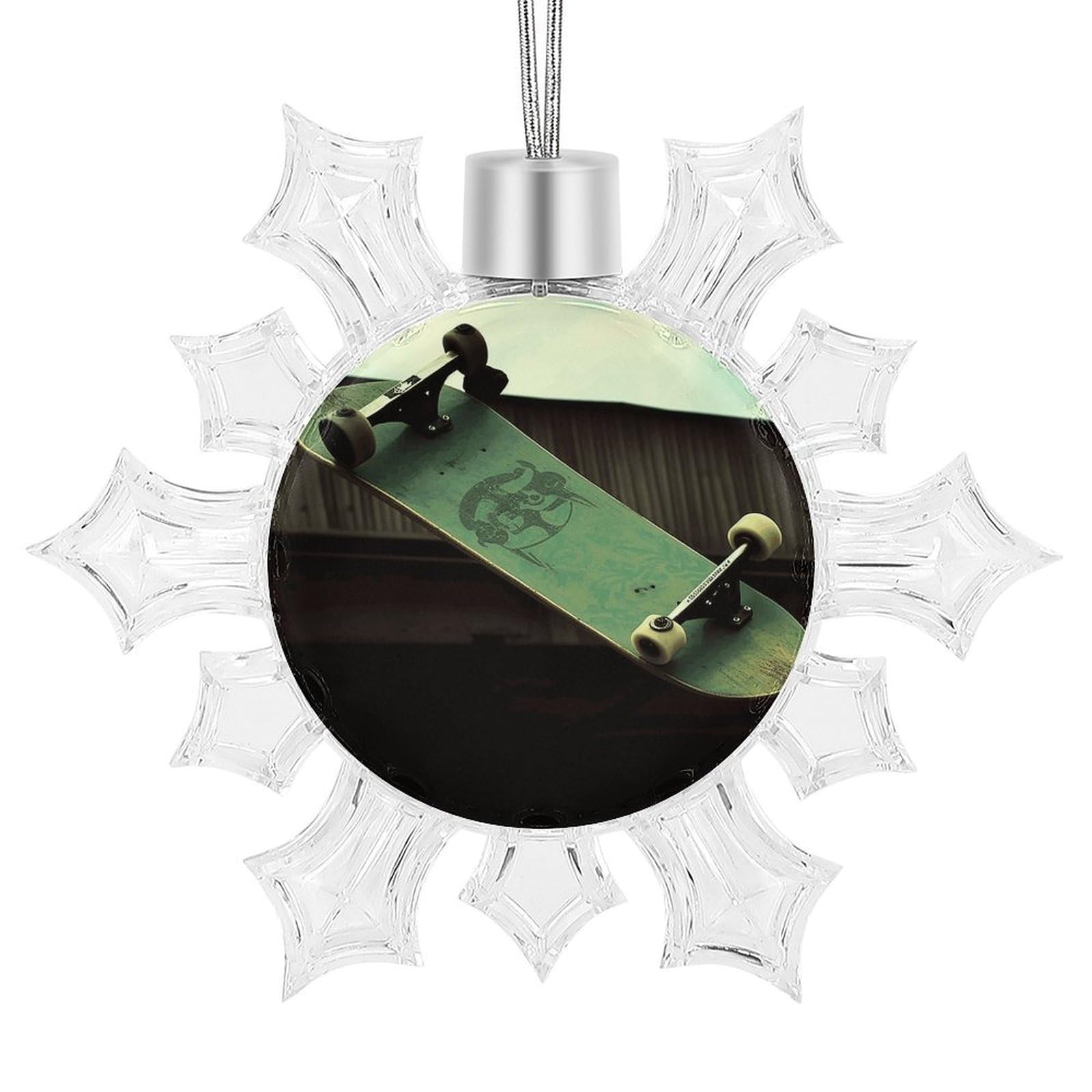 Skateboard Snowflake Ornaments Cute Snowflake Pendant Exquisite Christmas Tree Ornaments for Christmas Weddings New Year Birthday Holiday Celebration