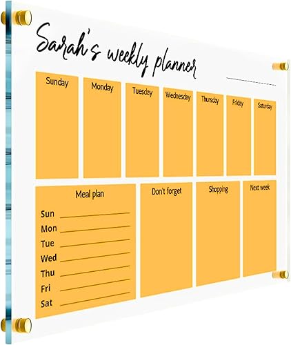 Acrylic Family Planner Wall Calendar - Personalized Calendar 2024, Personalized Dry Erase Board, Dry Erase Calendar, Monthly Weekly Calendar,