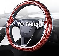 Vista 8 de Cubierta de volante para Tesla Model 3 (2017-2023) / Model Y (2020-2024), antideslizante, agarre cómodo, transpirable, personalizada para accesorios