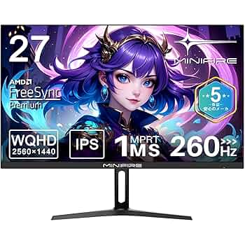 Amazon.co.jp: Minifire ゲーミングモニター 27インチ WQHD(2560