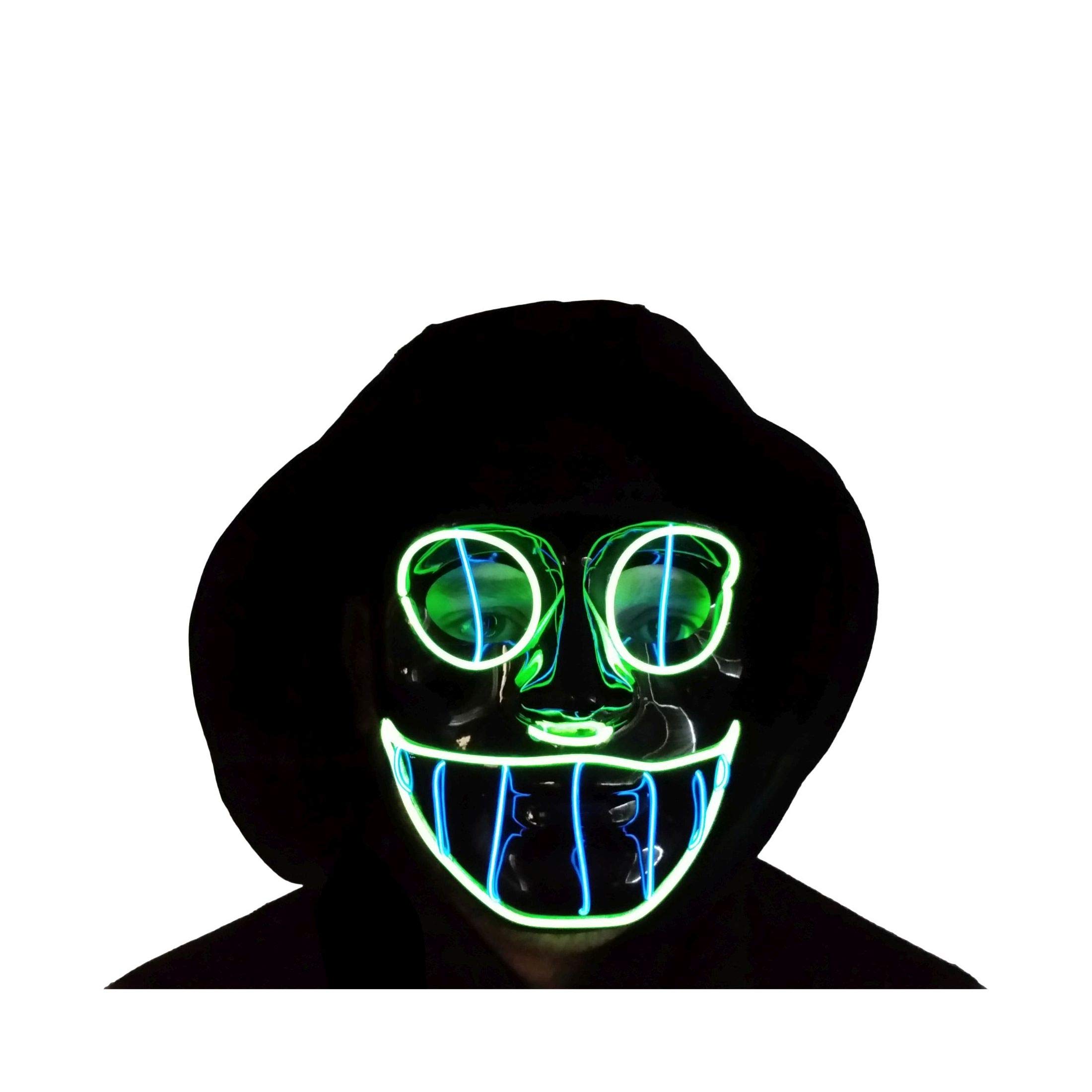 The Original LED Light Up El Wire Cheshire Cat Halloween Rave Festival Mask