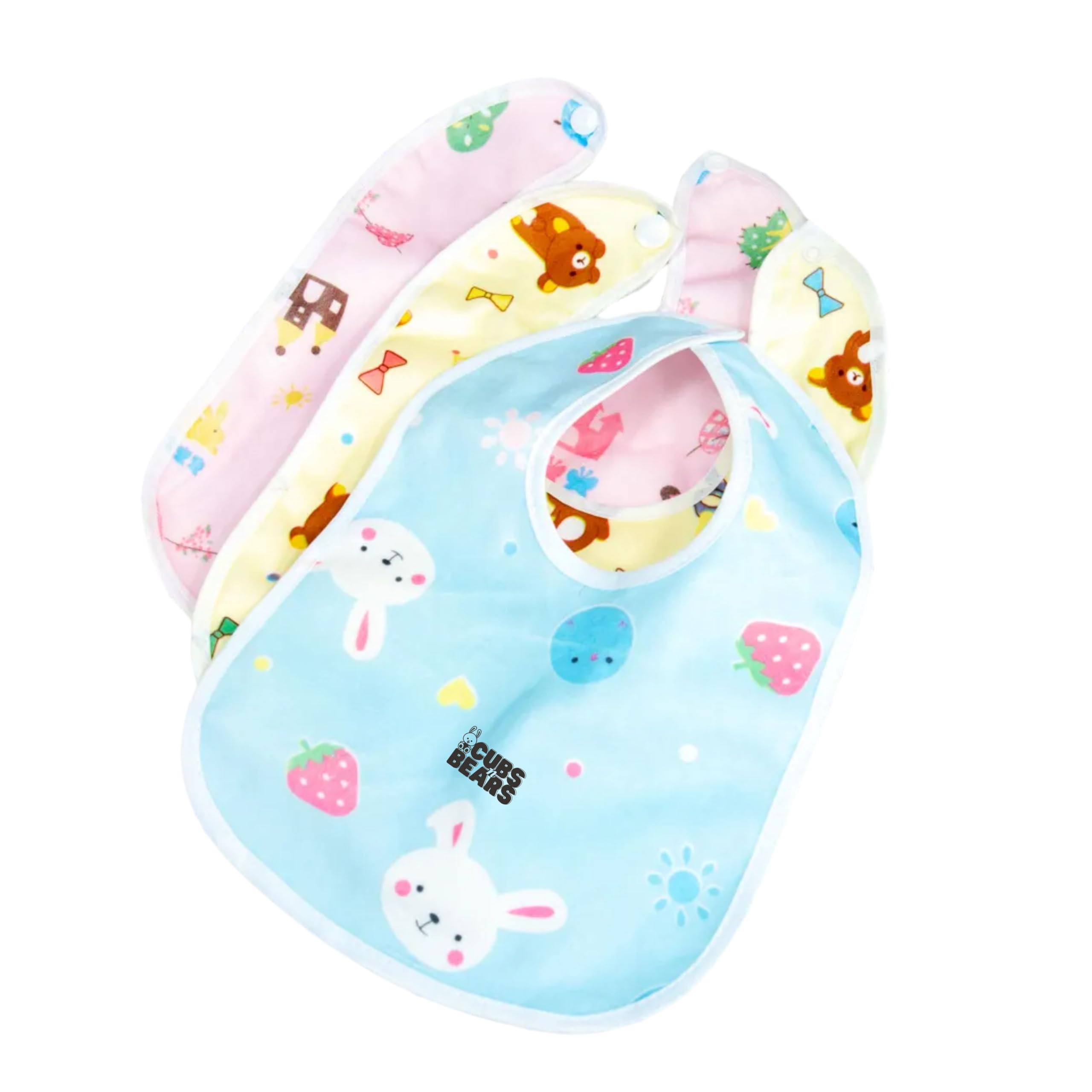 CUBS N BEARS Baby Printed Cotton Waterproof Bibs Multicolor | Soft & Absorbent Pure Cotton Baby Apron with Bib for Newborns & Toddler (0-12 Months) | Washable & Quick-Dry Feeding Bibs-image-36