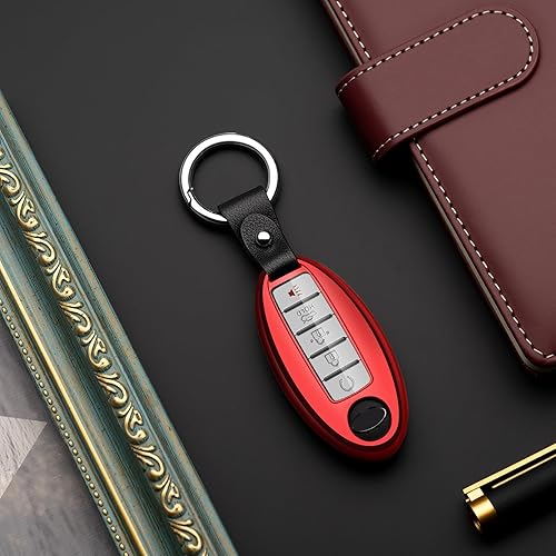 Miniatura 5 de ZSPDACC Compatible con funda para llavero Nissan, Altima Maxima, Rogue Armada Pathfinder, compatible con Infiniti, funda protectora de TPU roja,