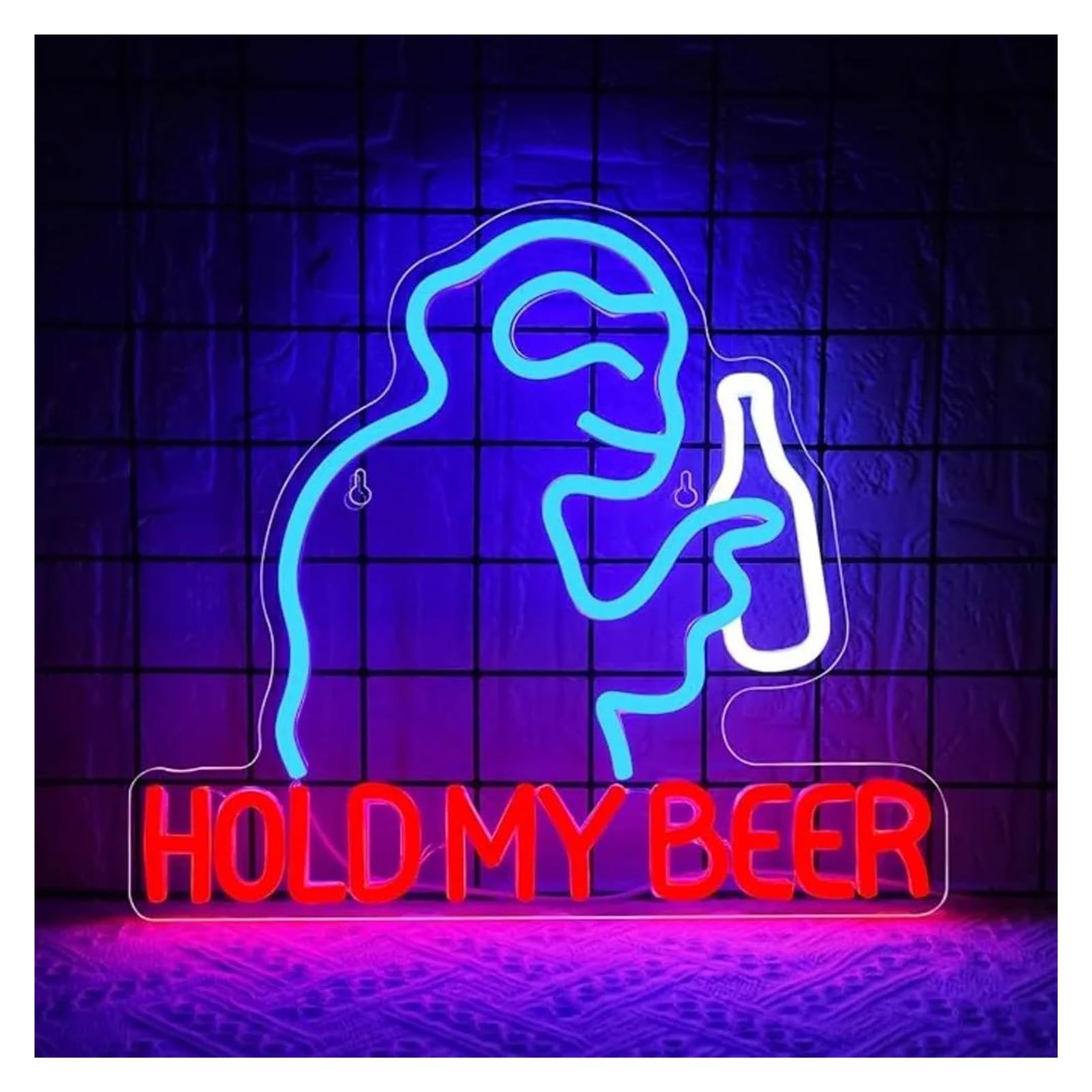 Decoración Lámparas Hold My Beer Letrero De Neón Bar Copa De Vino Luz LED Regulable USB Para Fiesta Club Restaurante Dormitorio Hogar Vacaciones Tienda Decoración 35cmx34cm