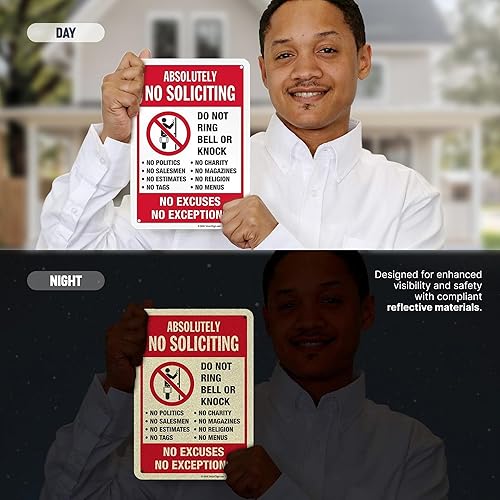 Miniatura 5 de Señal y etiqueta SmartSign "Absolutely No Soliciting"