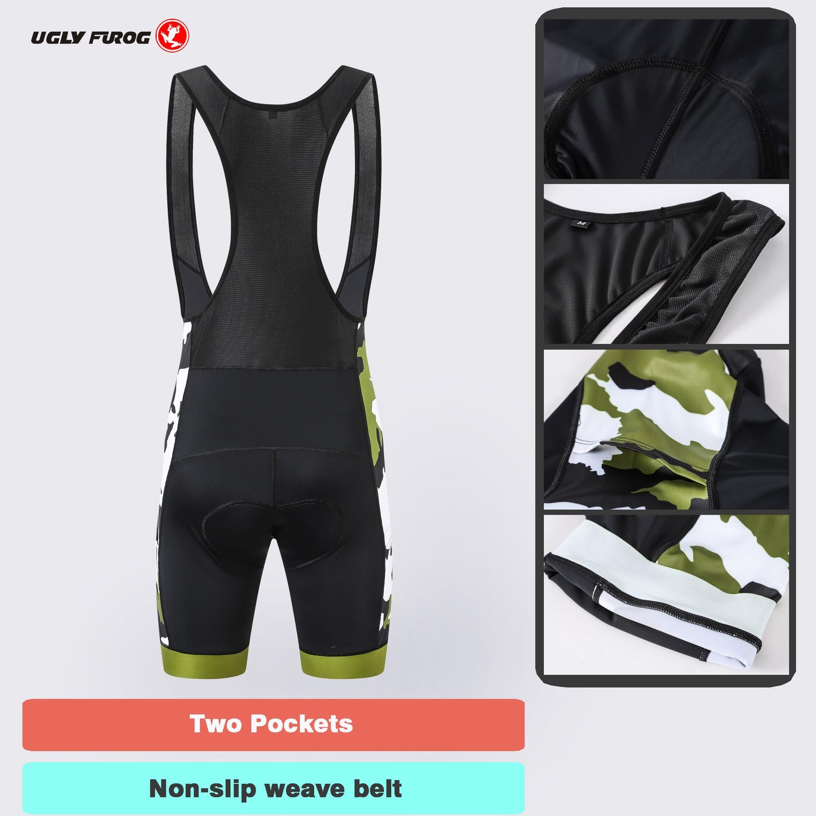UGLY FROG Culote Bicicleta Hombre Culotes MTB con Acolchado Pantalones Cortos Ciclismo Transpirable Secado Rápido