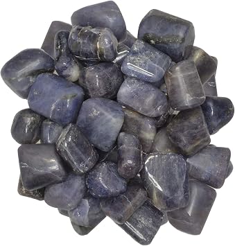 3 Pieces of Tumbled Hand Polished Iolite Stones - Polished Rocks for Crafts, Art, Vase Filler, Decoration, Reiki, Crystal Jewelry Making and More!