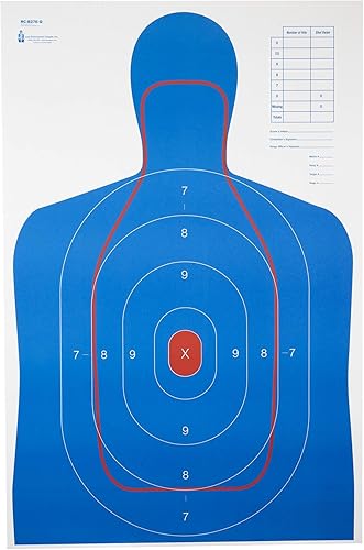 Action Target RC-B27E-Q, B-27E y FBI Q - Objetivo combinado, azulrojo, 23 x 35 pulgadas,