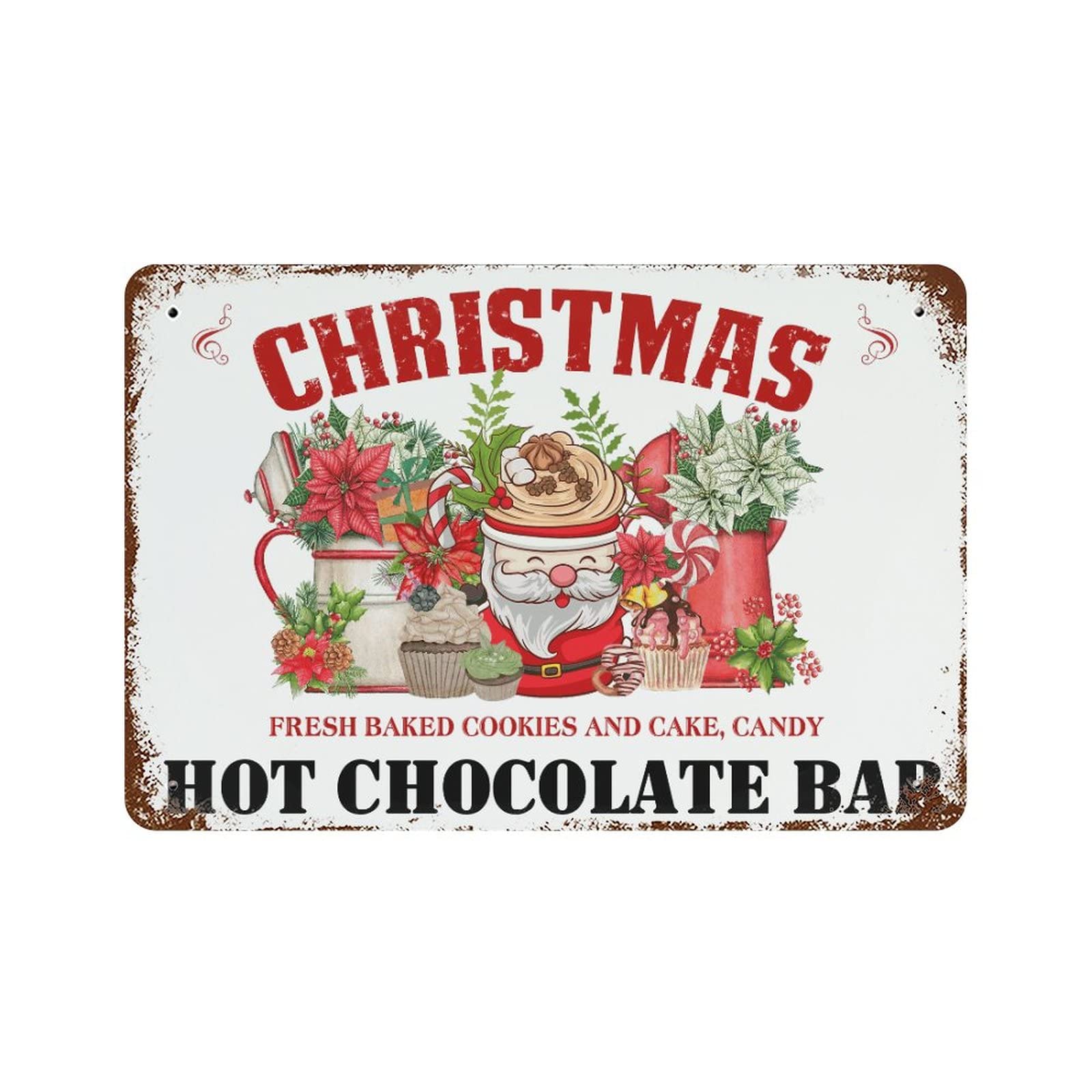 Plaque en métal de Noël au charme d'antan pour souvenirs d'enfance