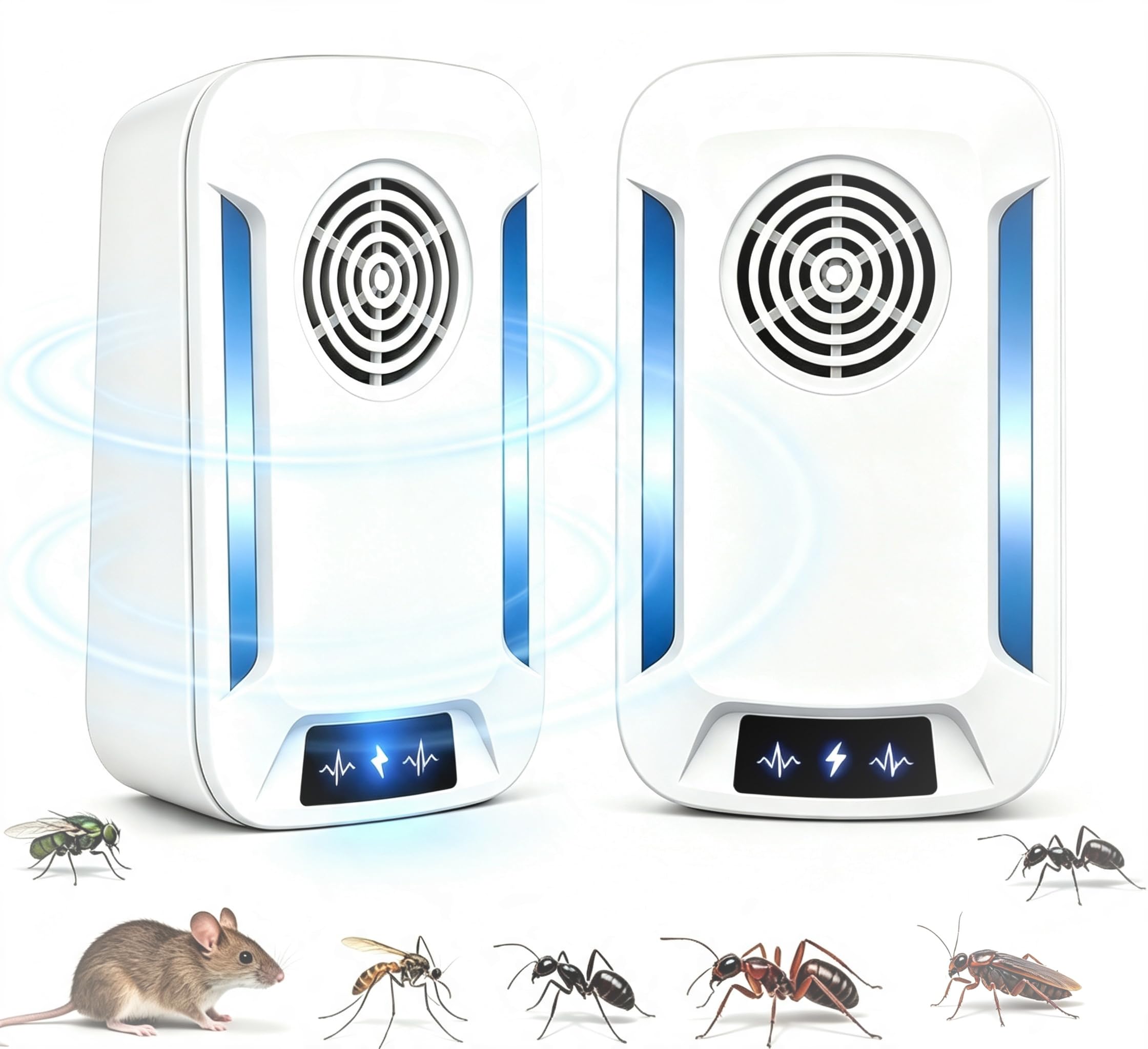 2PCS Ultrasonic Pest Repeller 2026 Effective Mouse Spider Repellent Plug In