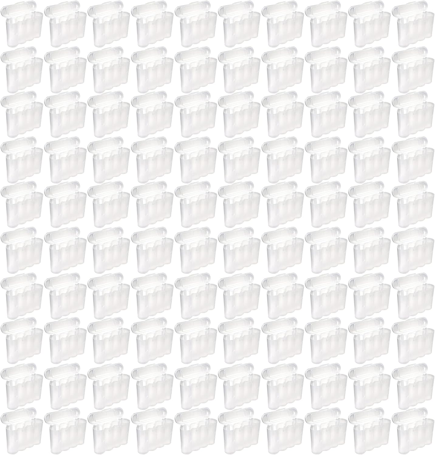 One Hundred (100) AA AAA Clear Plastic Battery Storage Case Holder Box USA Ship
