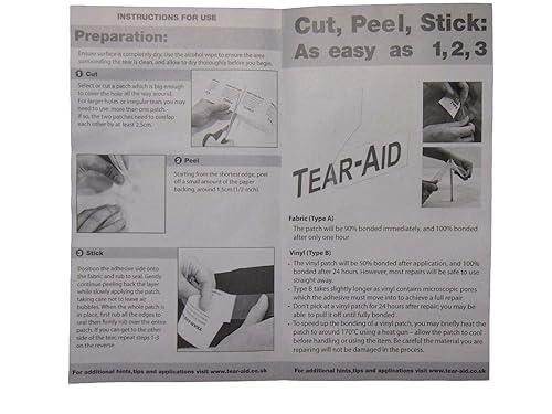 Miniatura 2 de Tear-Aid Cinta - Kit de reparación instantánea de camping - Tipo A - Parches