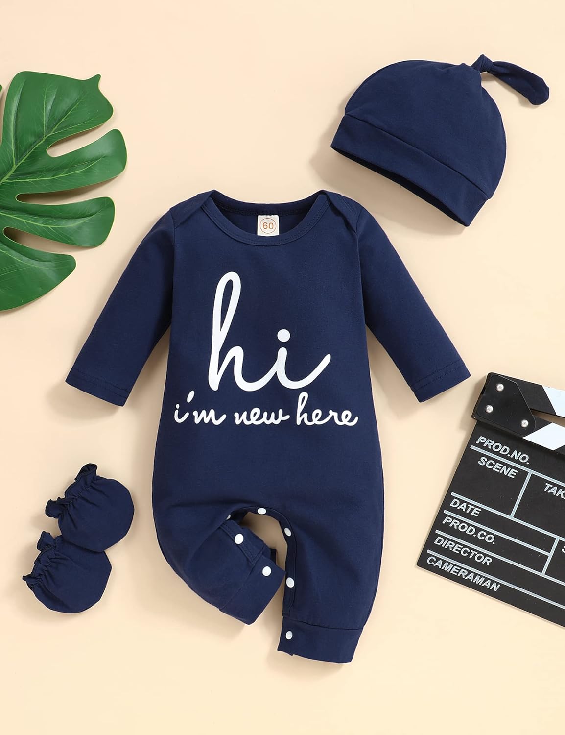 Newborn Baby Boy Romper Alphabet Print Outfits Overall Jumpsuit Long Sleeve Clothes One Piece Romper - Image 2