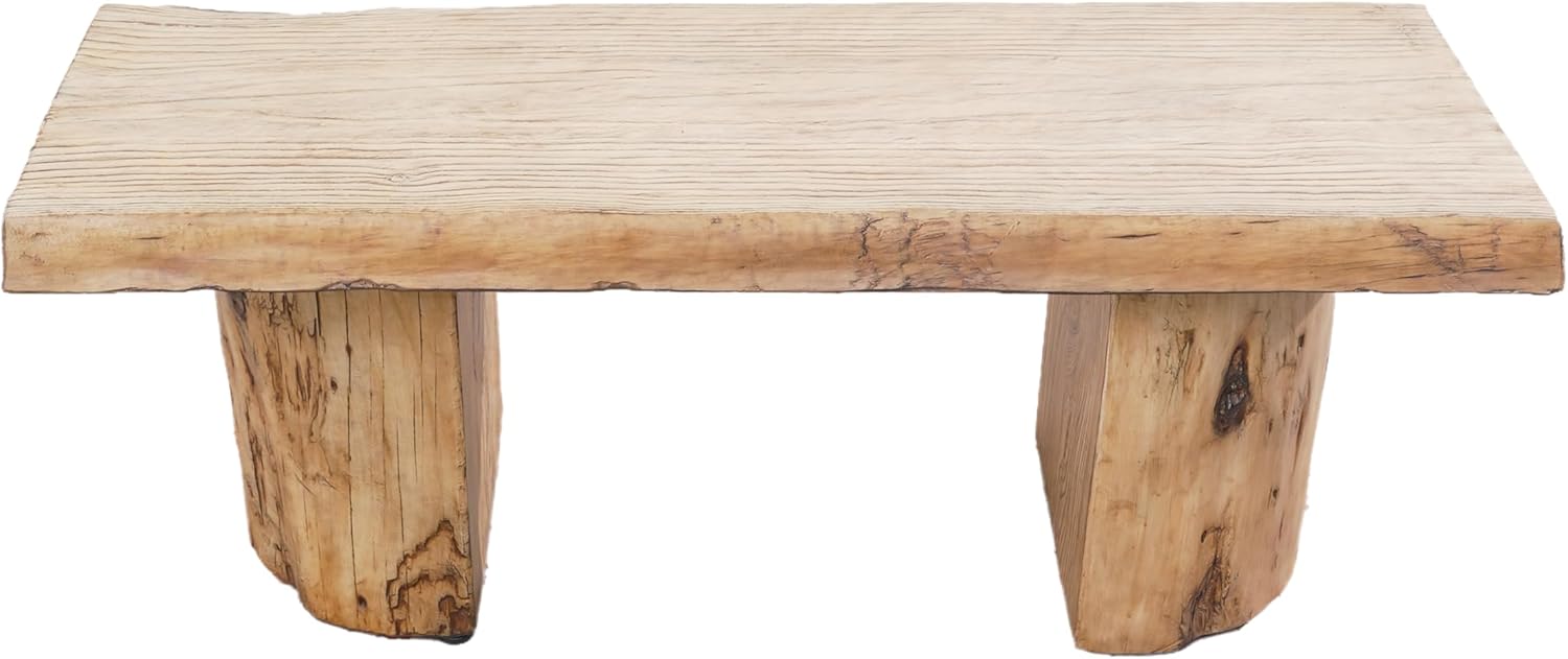 Premium Terrafab Coffee Table 48" Wood Look Console Table with Iron Frame Multi-Functional Outdoor/Indoor Sofa Table for Patio, Living Room & Entryway