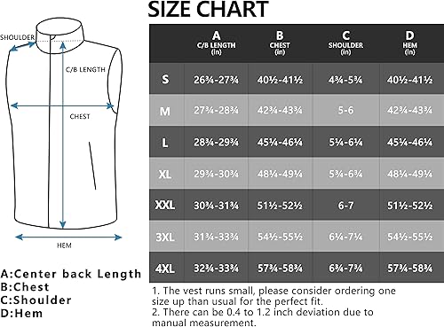 Miniatura 7 de Little Donkey Andy - Chaleco softshell ligero para hombre, chaqueta sin mangas a prueba de viento, para viajar, hacer senderismo, correr o jugar golf