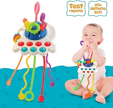 Circle Toys UFO E itici Duyusal Aktivite Oyunca  - 1-3 Ya  Y r meye Ba layan  ocuklar i in Montessori Geli im Seti