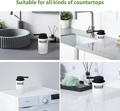 Miniatura 7 de Dispensador de jabón espumoso de vidrio, dispensador de jabón en tarro Mason con bombas, dispensador de jabón espumoso de lujo degradado blanco