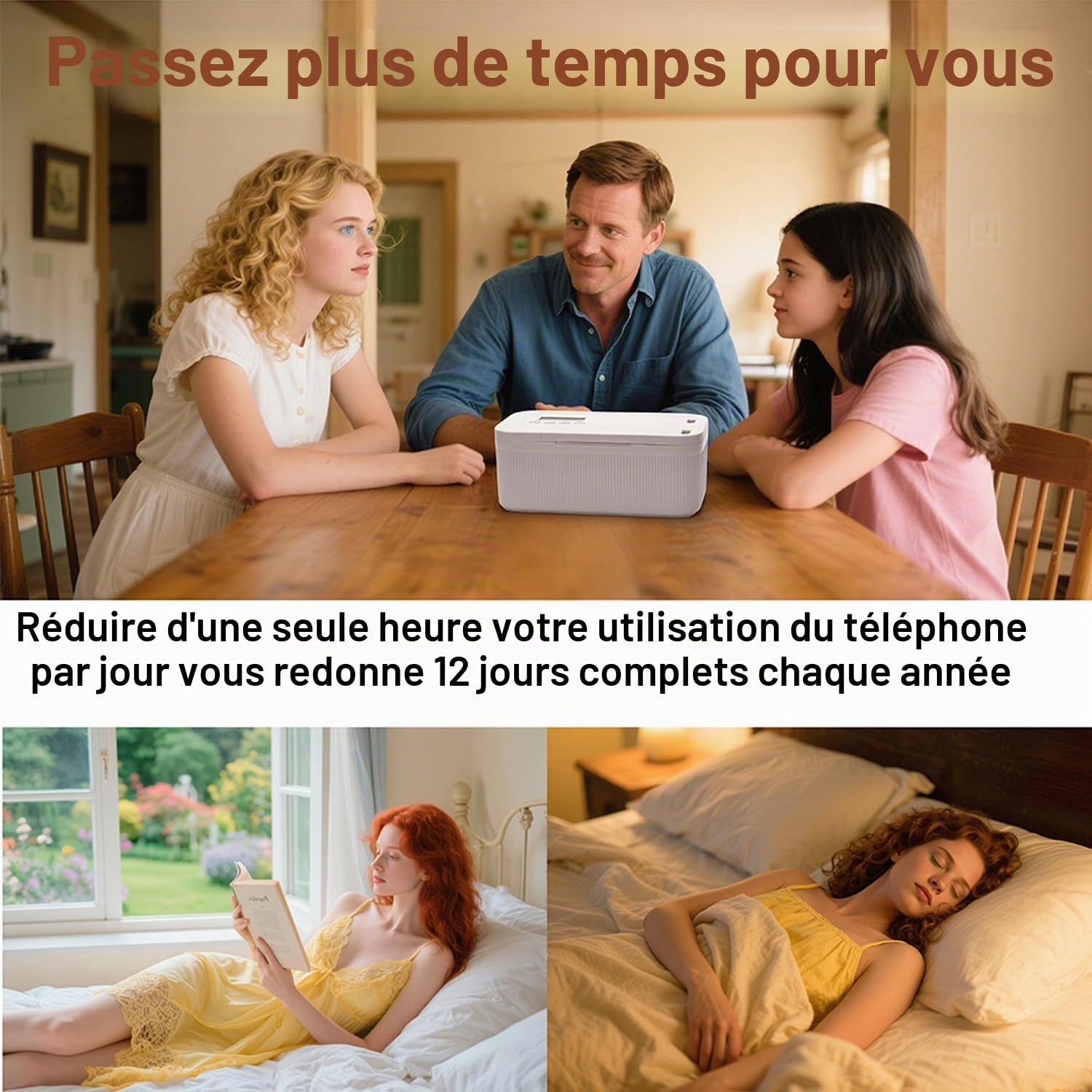 Boîte de rangement avec serrure à retardement Sightday, boîte de verrouillage pour téléphone pour gérer l'addiction, boîte de rangement à temporisation pour la cuisine/maison/école/personnel/voyage