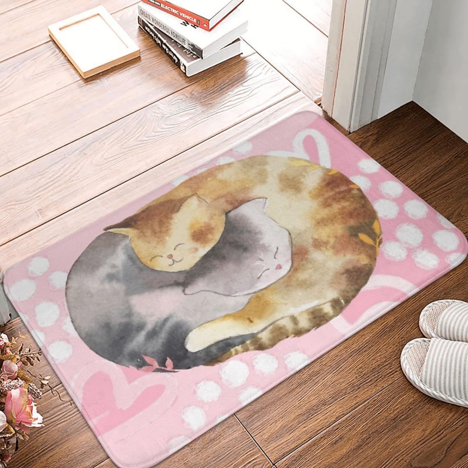 Paillasson pour entrée moderne tapis de cuisine chat ange en flanelle