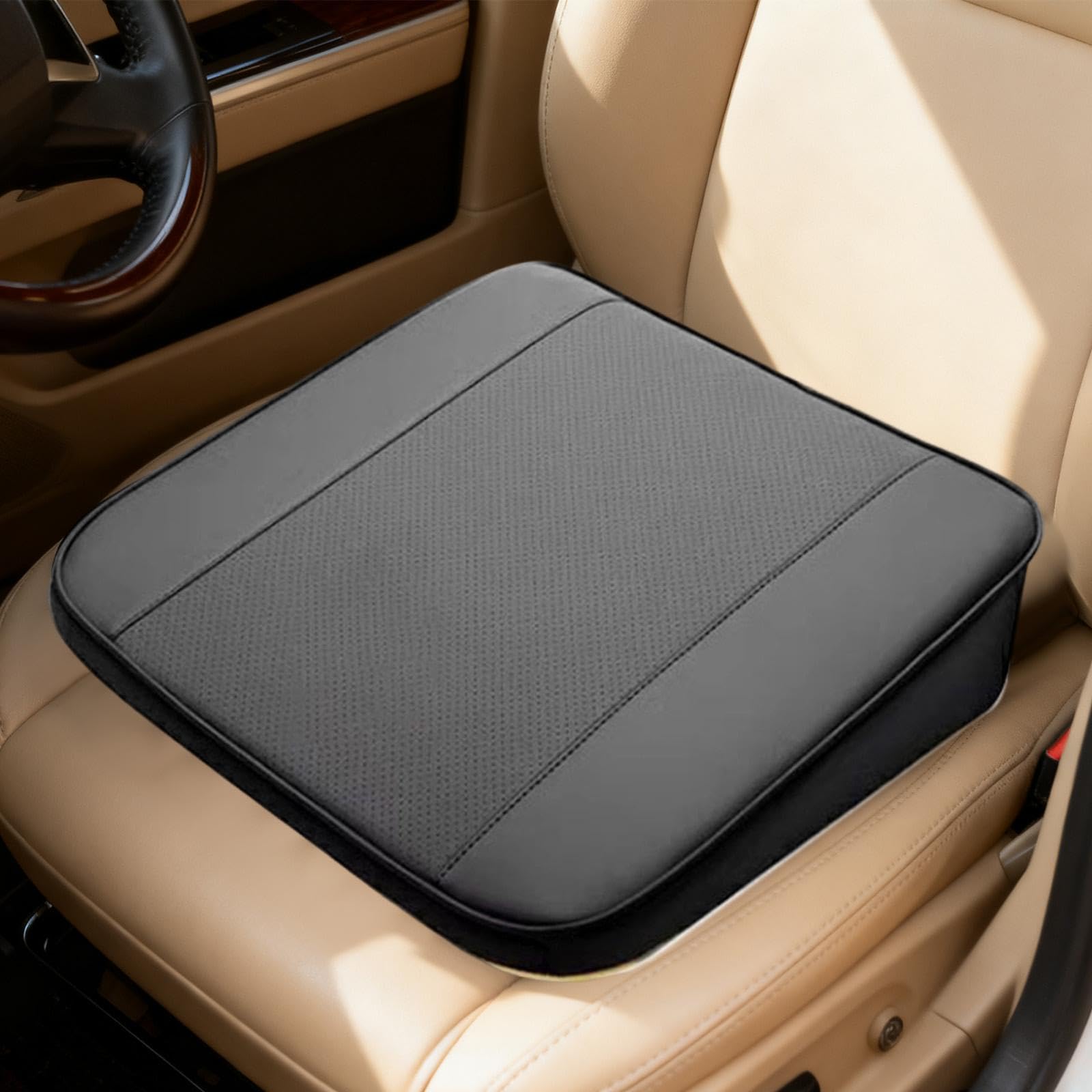F Fityle Cuscino per sedile conducente auto, accessori interni, comodo cuscino rialzato antiscivolo per veicoli SUV, furgoni, 36 cm x 41 cm x 8