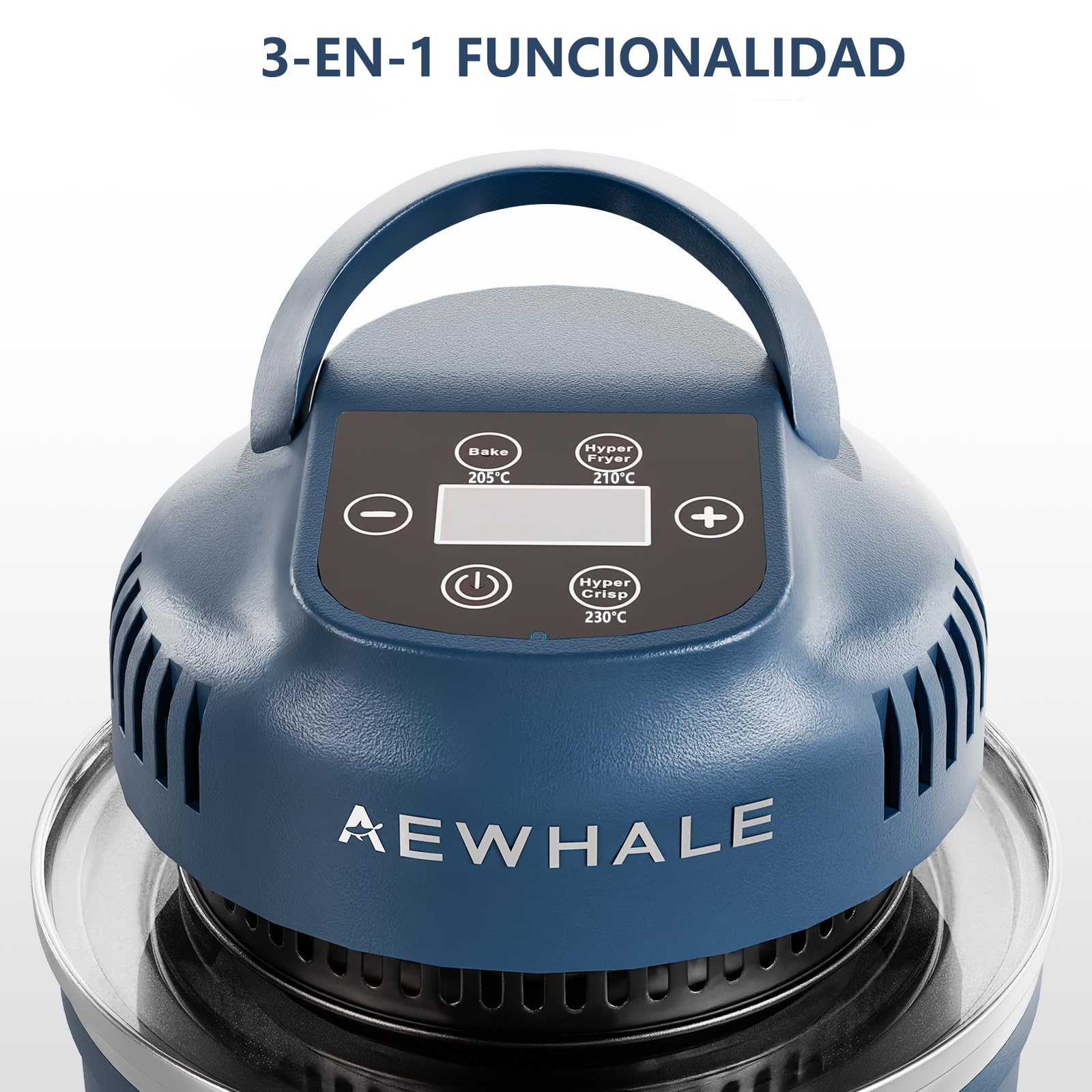 AEWHALE Friteuse sin aceite portátil, inoxidable Air Fryer 3 en 1 | Rôtir,Crisp,2 Recipientes de Acero Inoxidable, 1,9 L y 3,8 L, para Comidas Rápidas y Fáciles, Compacto, Lavable en Dishwasher