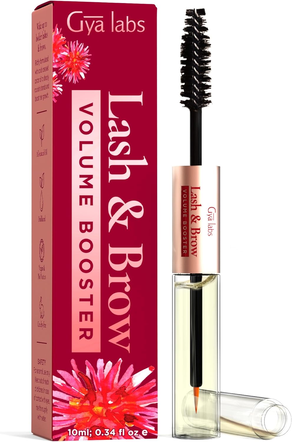 Gya Labs Lash and Brow Oil 100 Castor Oil for Eyelashes and Eyebrows