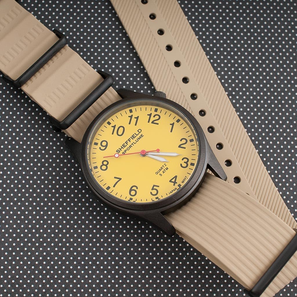 StrapHabit FKM Rubber Ribbed Military Style Dual Pass Strap - Convert to Single Pass - for Men and Women (20mm, 22mm)