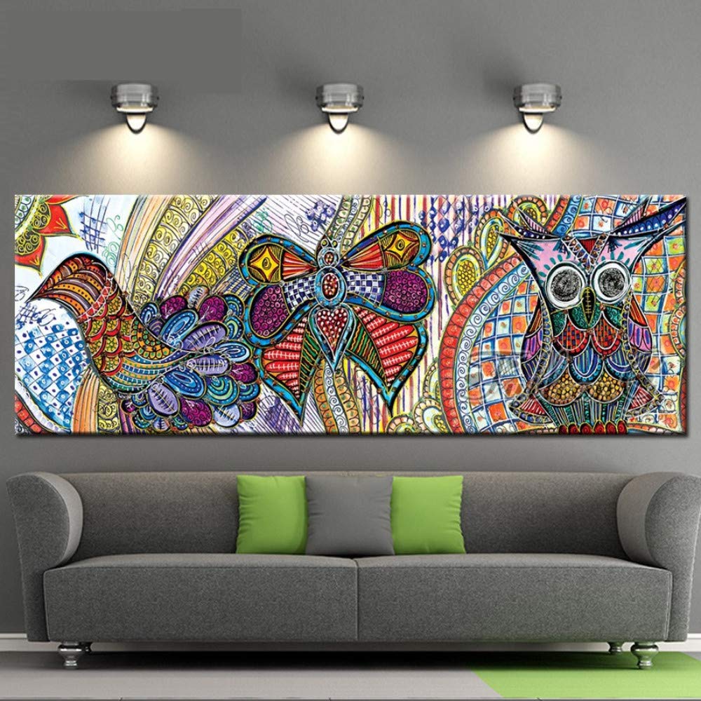 5D Diamond Painting Kit Grande DIY Completo Diamante Pintura Bordado Punto de Cruz Cristal Rhinestone Art para el Hogar Sala de Estar Decor pared Regalo Mariposa abstracta águila Square drill,60x120cm