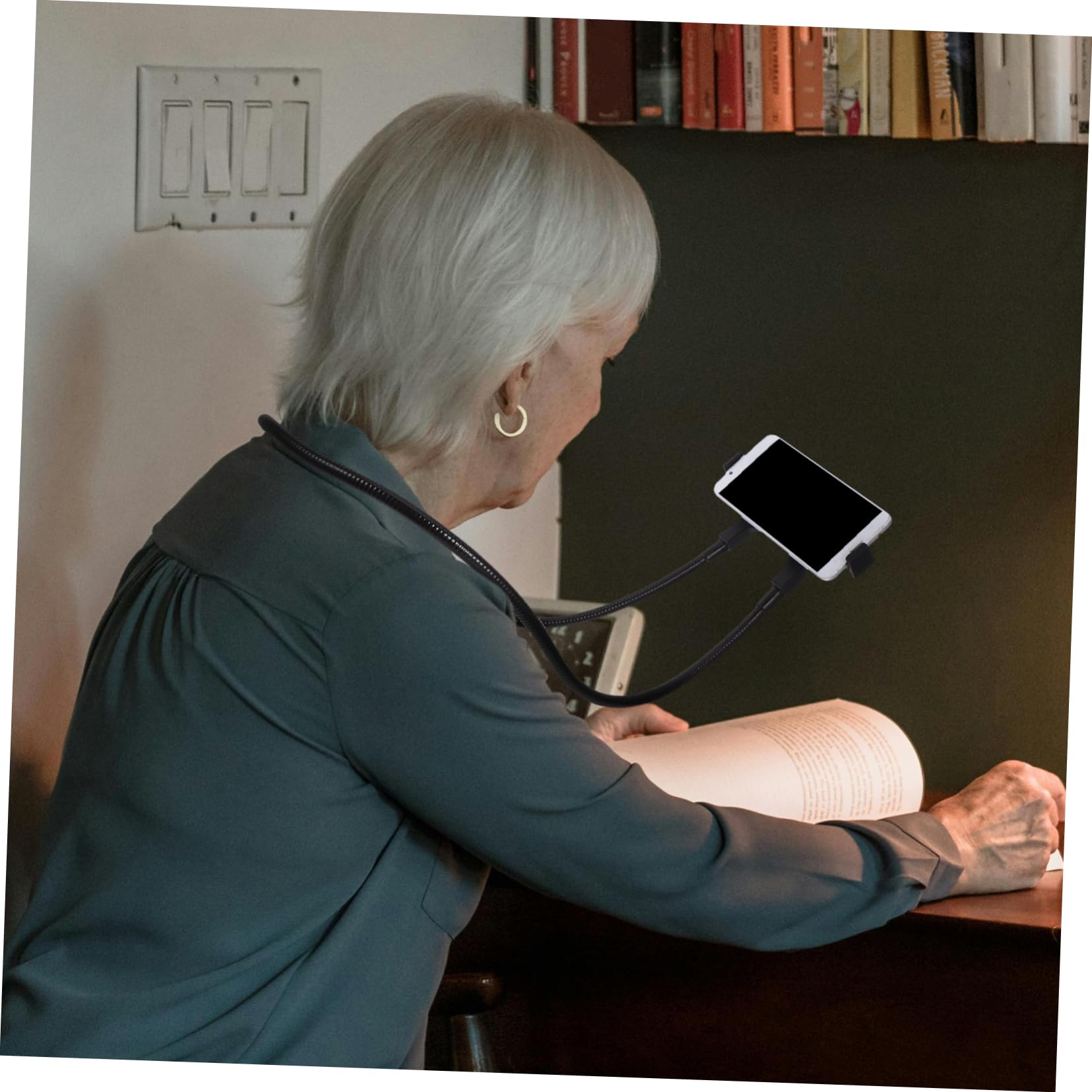 LABRIMP Supporto Smartphone Braccio Per Uso Domestico e Ufficio Compatibile Con Tablet e Smartphone Da Base Robusta e Stabile Per Guardare Film e Lavorare