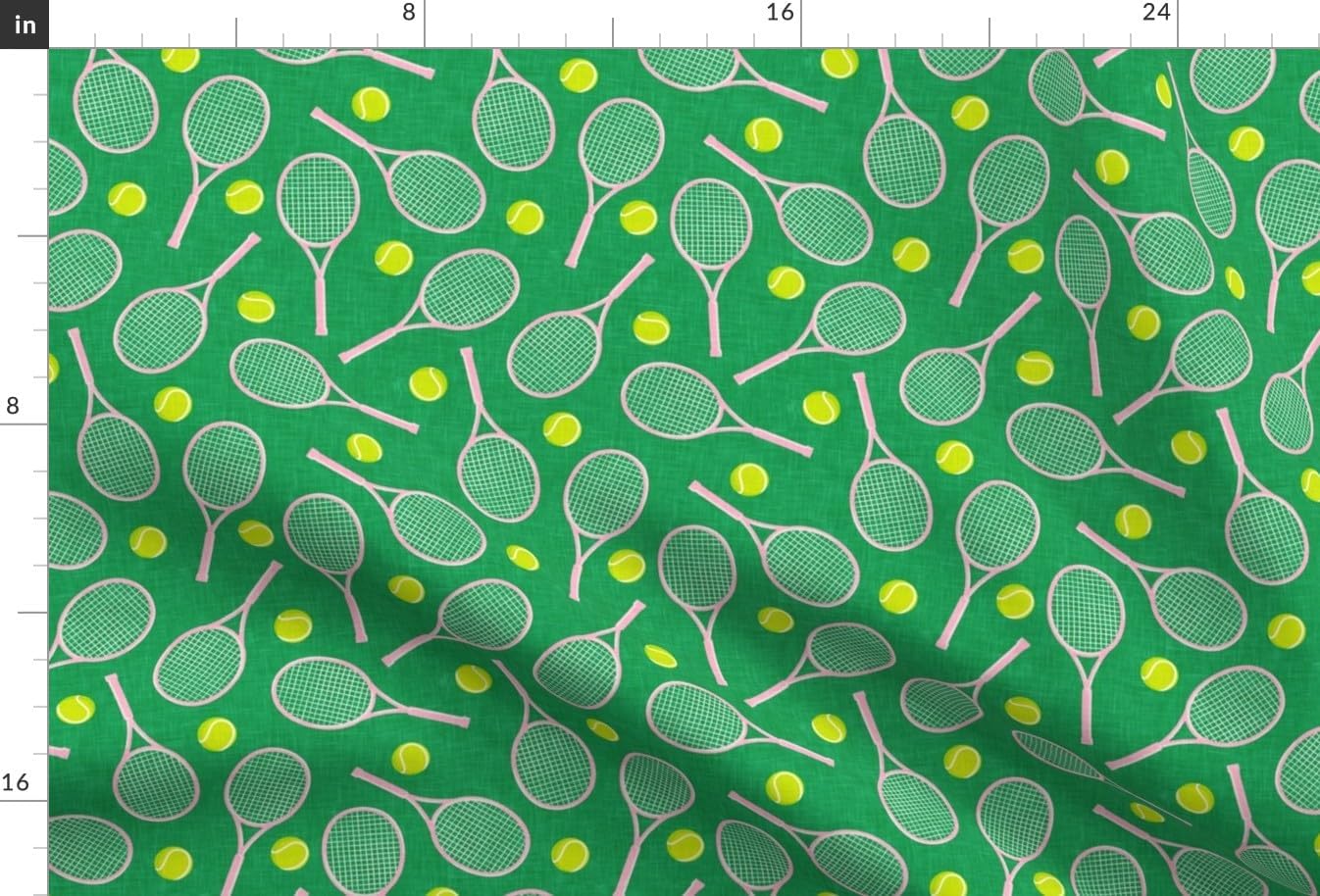 Spoonflower Fabric - Tennis Ball Sports Preppy Racquet Tennis Racket Printed on Minky Fabric by The Yard - Sewing Baby Blankets Quilt Backing Plush
