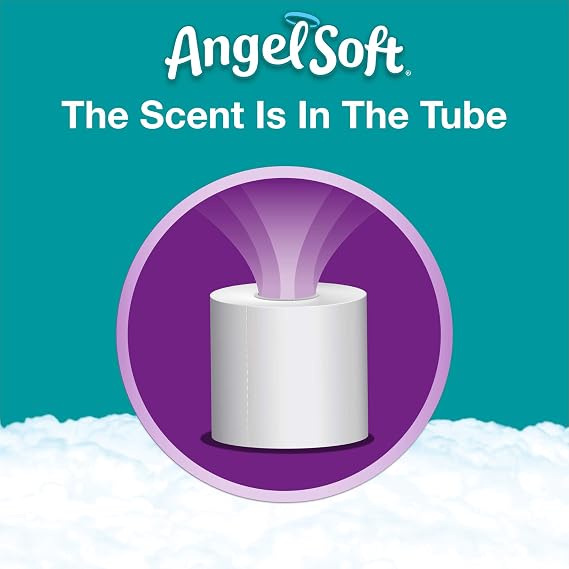 Angel Soft Toilet Paper with Fresh Lavender Scented Tube, 12 Double Rolls  24 Regular Rolls, 2-Ply Bath Tissue