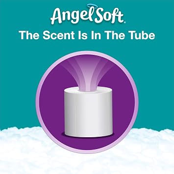 Angel Soft Toilet Paper with Fresh Lavender Scented Tube, 12 Double Rolls 24 Regular Rolls, 2-Ply Bath Tissue