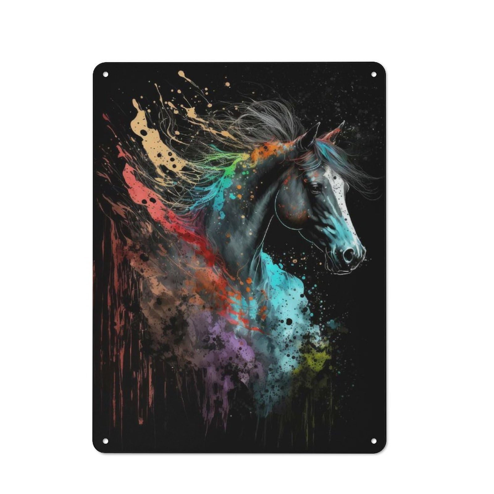 Paintsplash Horse Cottage Metal Wall Decor 40x30cm, Shed Metal Sign for Conservatory, Home Bar Or Utility Room