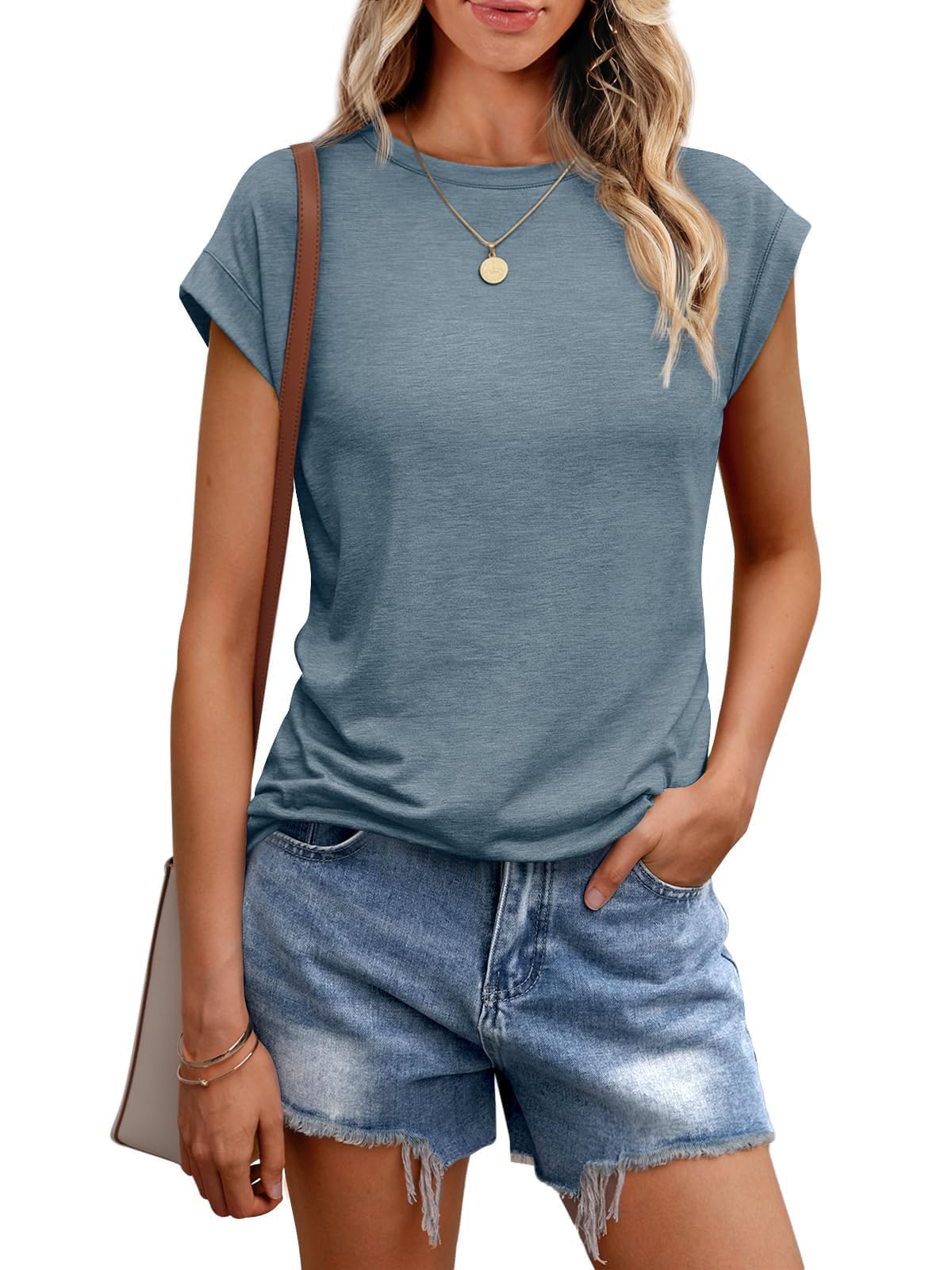 Cuptacc Tshirt Damen Tops Sommer Rundhals Oberteile Damen Elegant Basic Bluse Kurzarm Tank Top Business Outfit