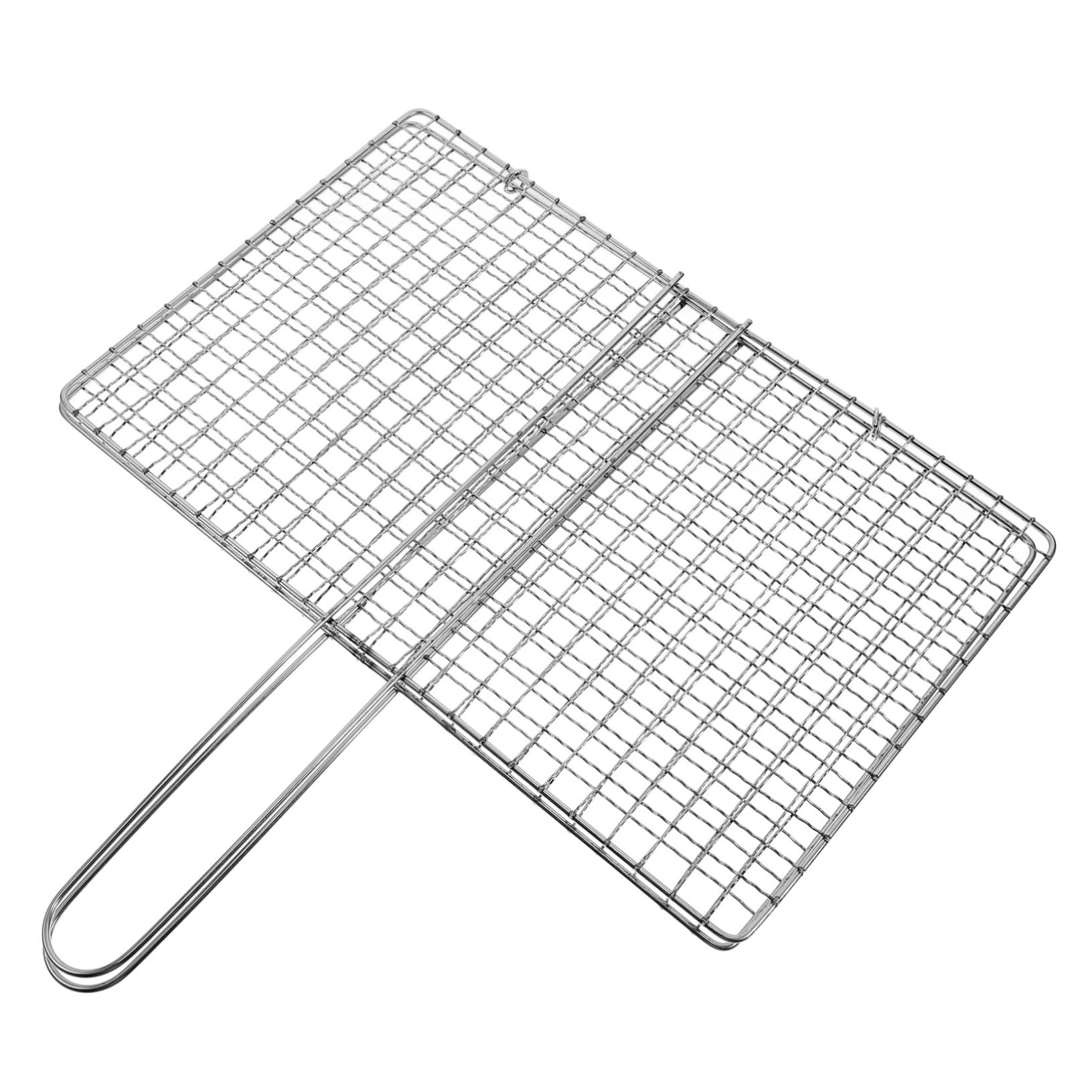 ibasenice 3 Piezas Cesta para Barbacoa Clip para Pescado y Verduras Cesta de Malla Inoxidable para Parrilla al Aire Accesorio para Barbacoa Multifuncional Fácil de Limpiar Diseño Doble Cara