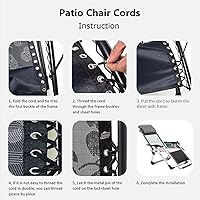 Vista 5 de Cable de repuesto para silla de gravedad cero, paquete de 4, cordón elástico para silla antigravedad, silla reclinable de patio, silla elástica
