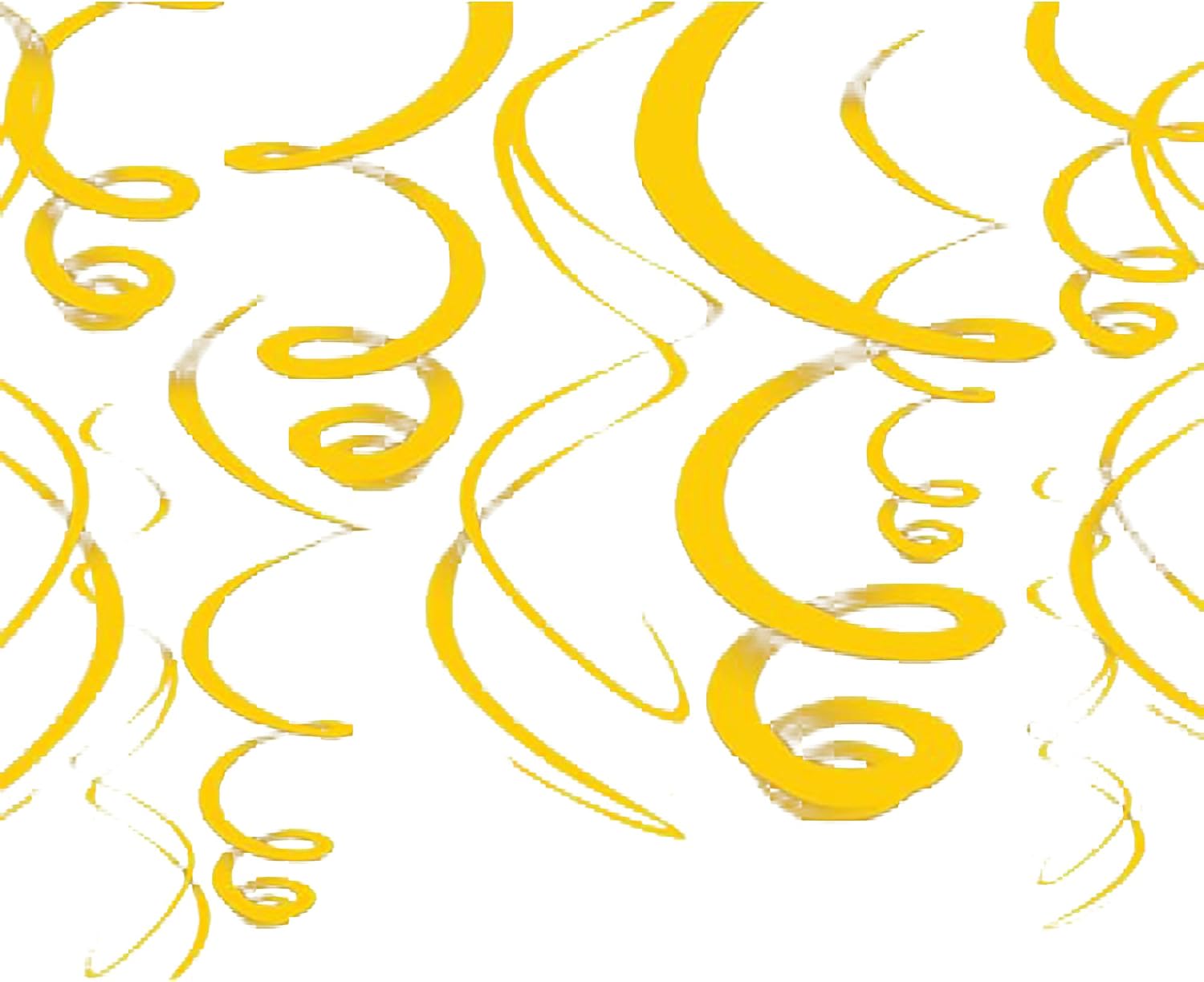 amscan Yellow Hanging Swirl Decorations (12ct)