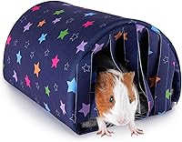 UnicornCatcher Washable Guinea Pig Tunnel with Curtains - Cozy Hamster Hideout for Chinchilla, Bunny & Small Pets