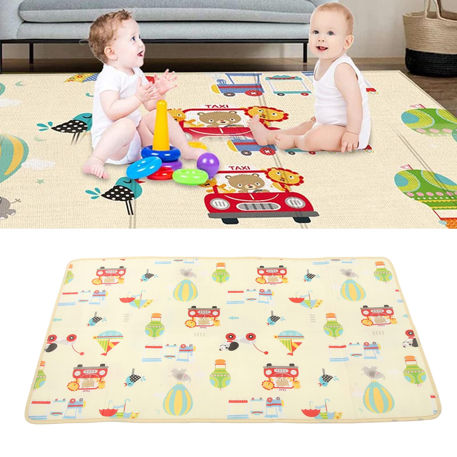 Tappetino da Gioco per Bambini Pieghevole, Tappetino da Gioco per attività Impermeabile Tappetino per Bambini in Schiuma per Gattonare Infantile